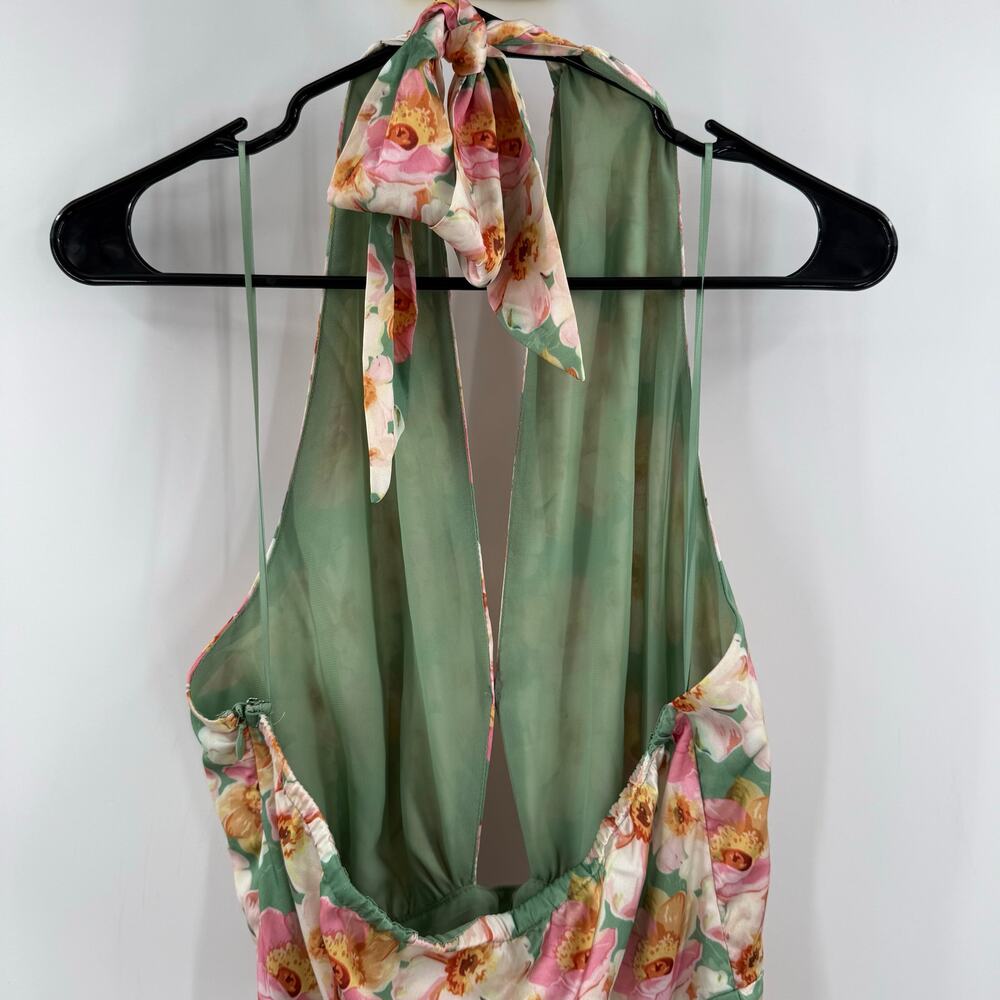 ASTR THE LABEL Giova Dress Size Small Maxi Wedding Cocktail Evening Floral Satin - Picture 7 of 14
